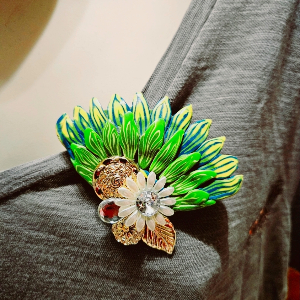 Handmade Polymer Clay Brooch